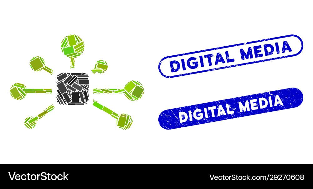 Rectangle mosaic connection relations vector image