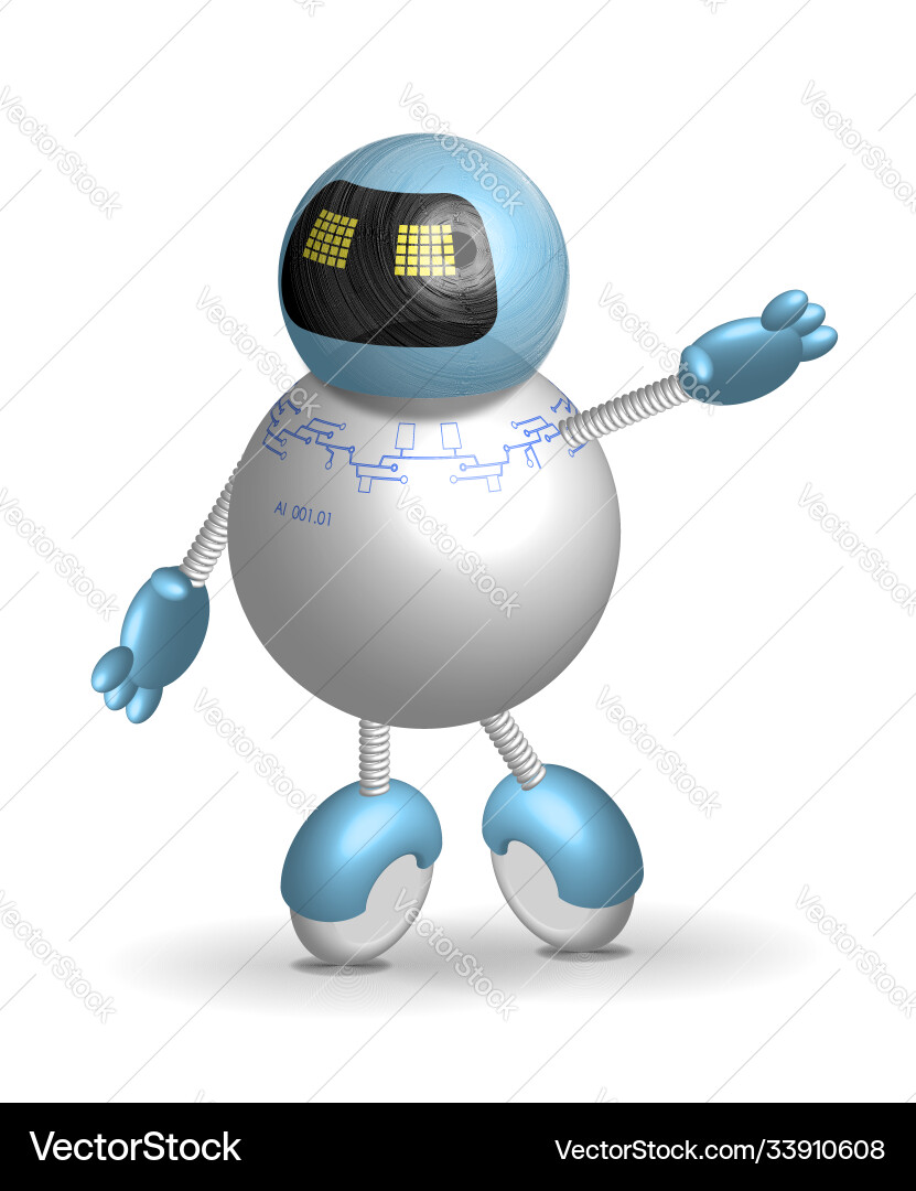 Round robot guide a smart assistant on wheels Vector Image