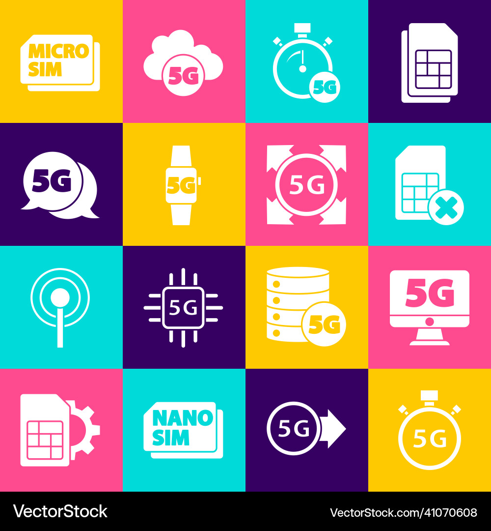 Set digital speed meter 5g monitor with network Set digital speed meter 5g monitor with network vector image
