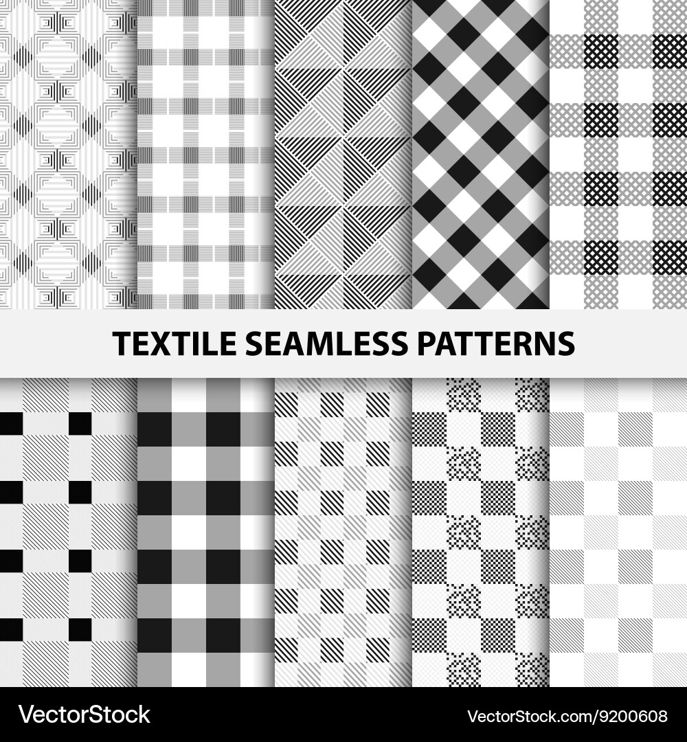 Set of textile seamless patterns vector image