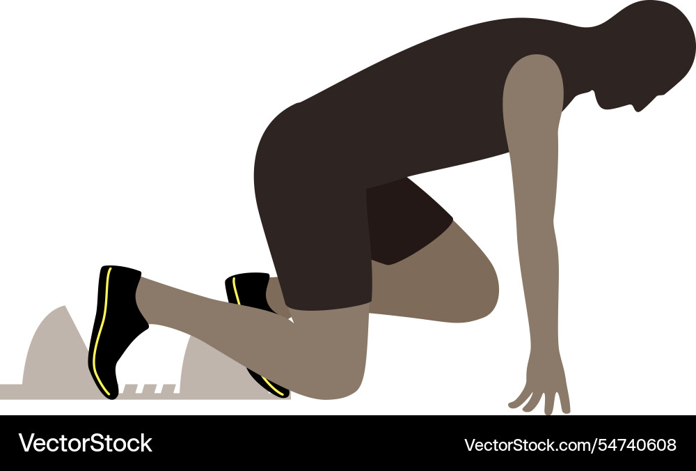 Sprinter getting ready to start running Sprinter getting ready to start running vector image