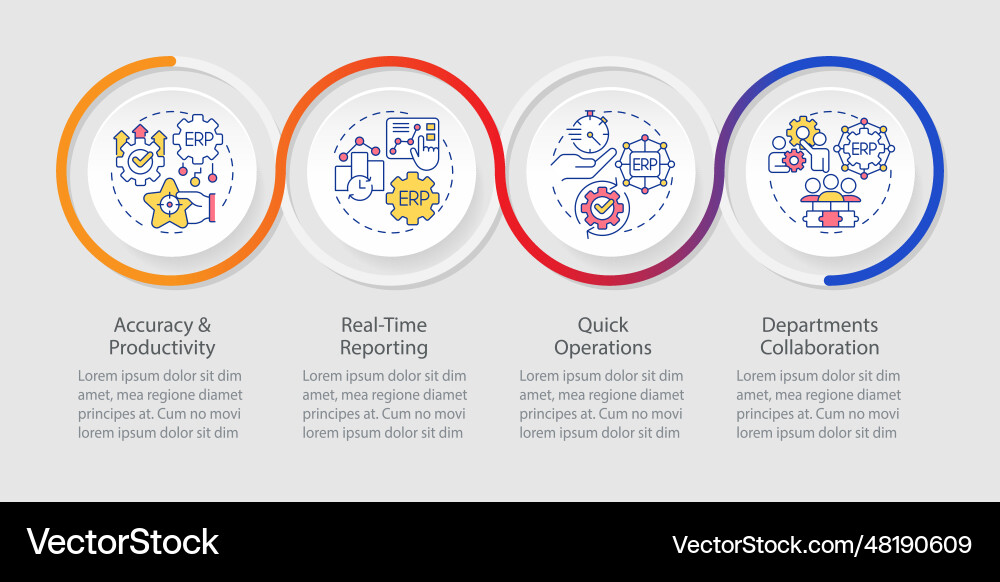 2d erp layout with linear icons 2d erp layout with linear icons vector image