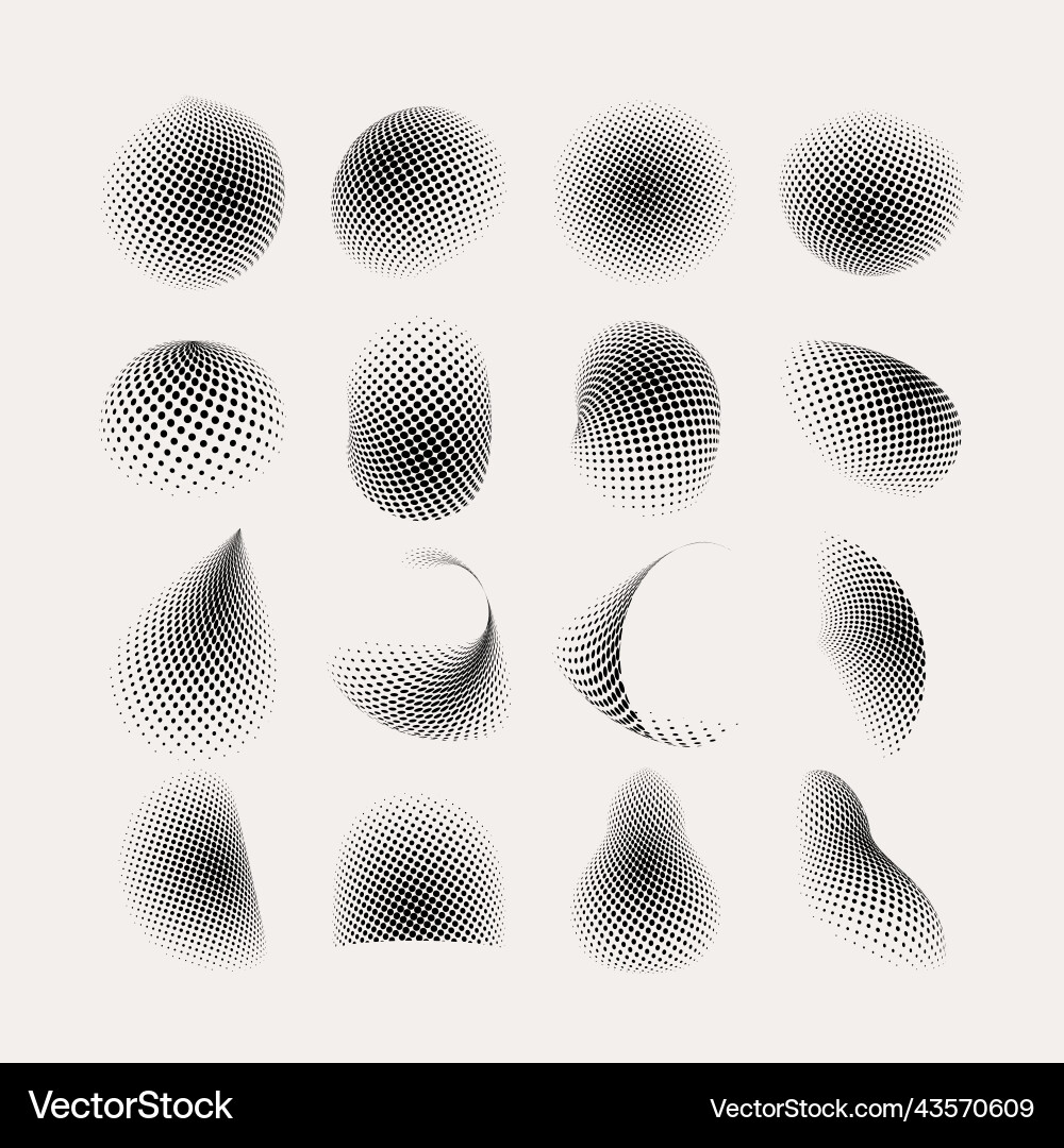 Abstract halftone circle pattern elements Abstract halftone circle pattern elements vector image