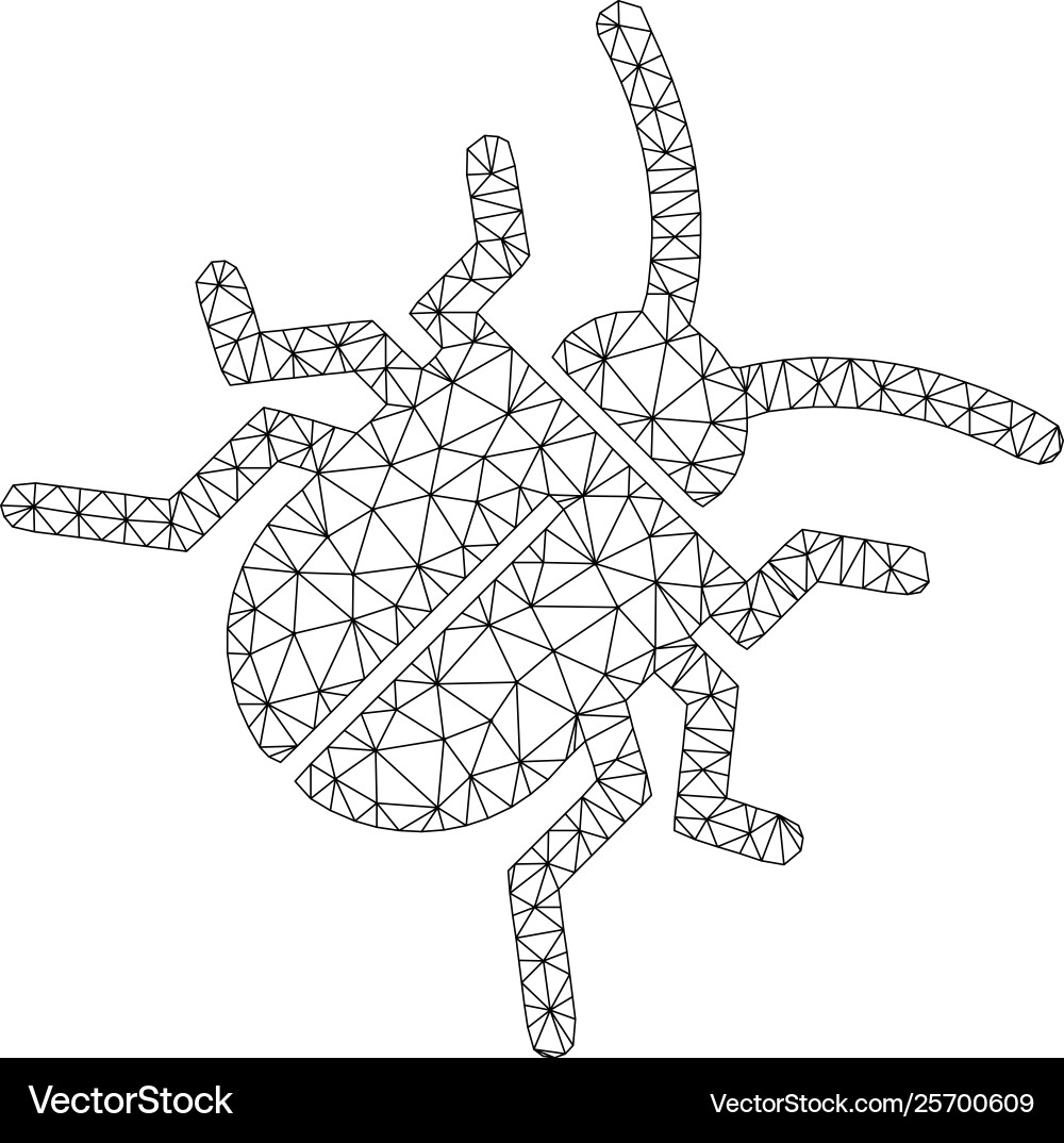 Bug polygonal frame mesh Bug polygonal frame mesh vector image