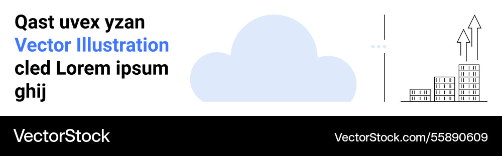 Cloud and bar graph with upward arrows Cloud and bar graph with upward arrows vector image