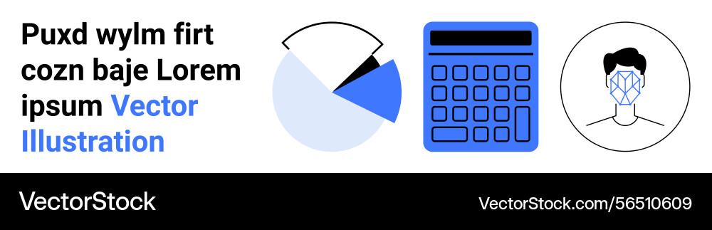 Data analysis elements with pie chart blue Data analysis elements with pie chart blue Vector Image
