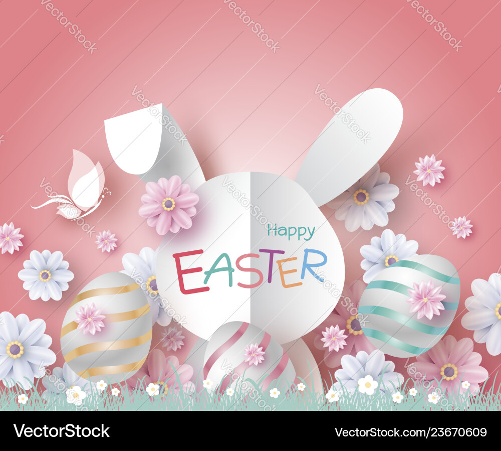 Easter Floral Celebration Vector Image