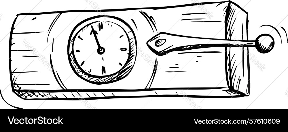Explosive timer device with burning fuse sketch vector image