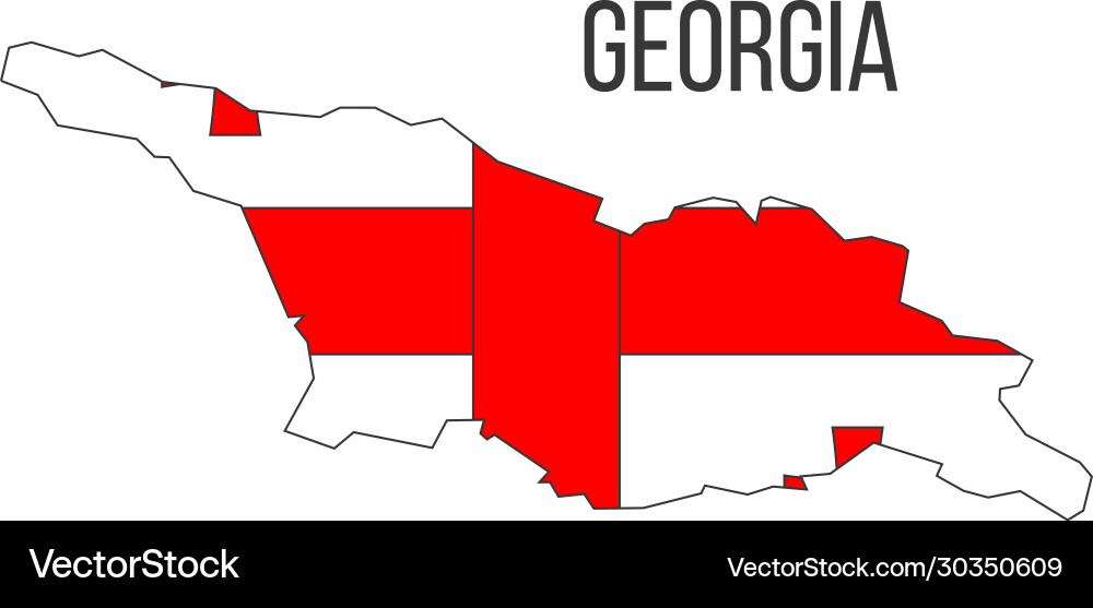 Georgia flag map the country Georgia flag map the country vector image