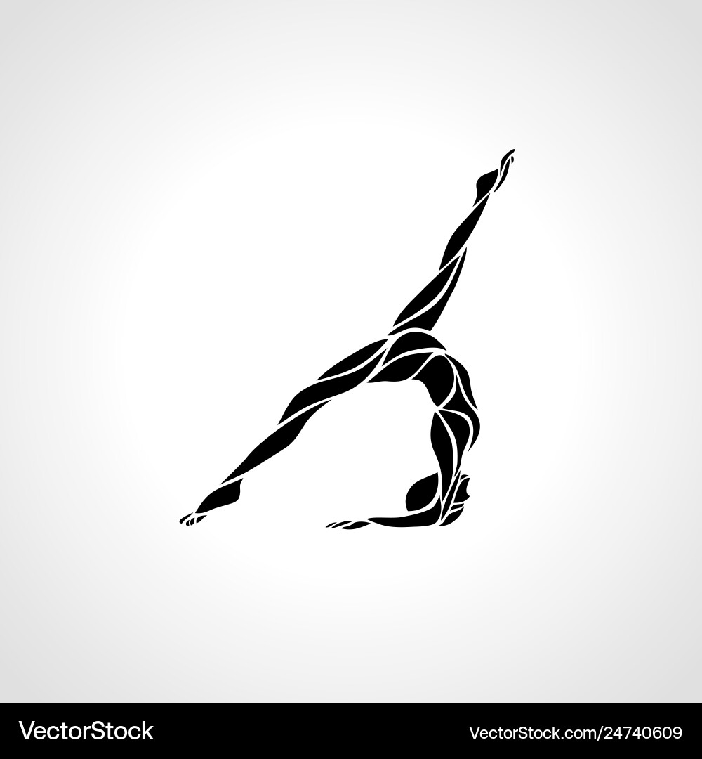 Girl doing yoga poses and asana vector image