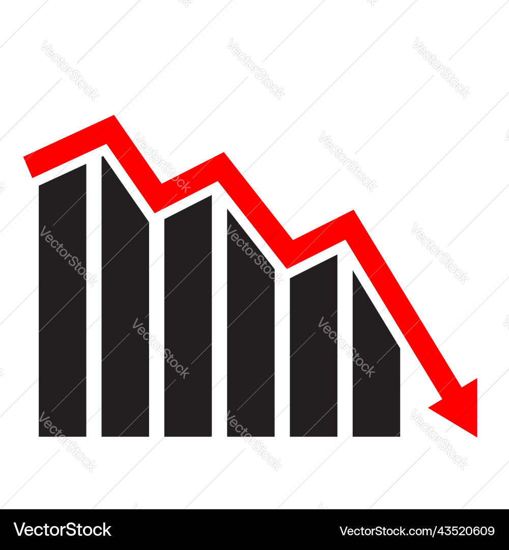 Graph down symbol design Graph down symbol design vector image