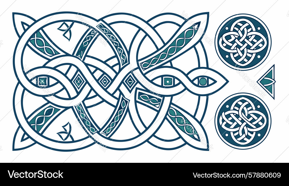 Intricate celtic circle pattern design Vector Image
