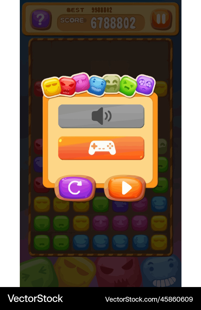 Komplettes Set von Level-Taste Spiel ui Pop-up-Symbol vektorbild