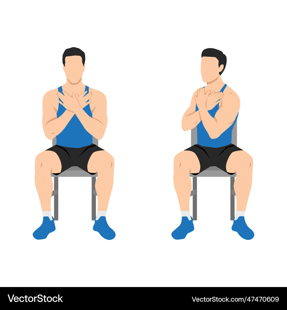Man Doing Seated Glute Rotation vector image