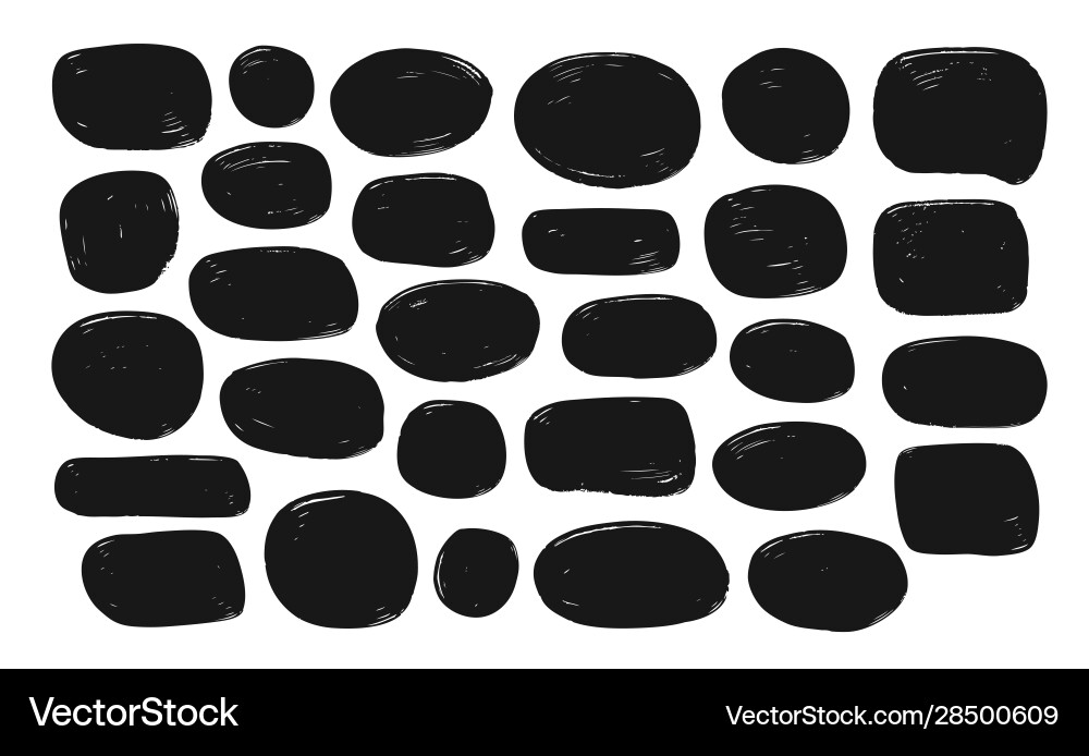 Set hand drawn scribble circles bubbles vector image