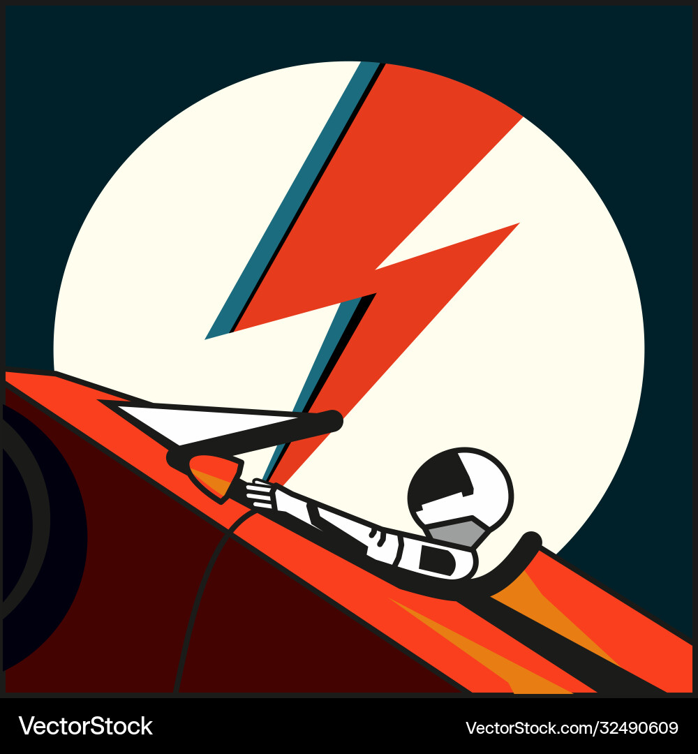 Starman in Red Spacesuit - Don't Panic! Vector Image