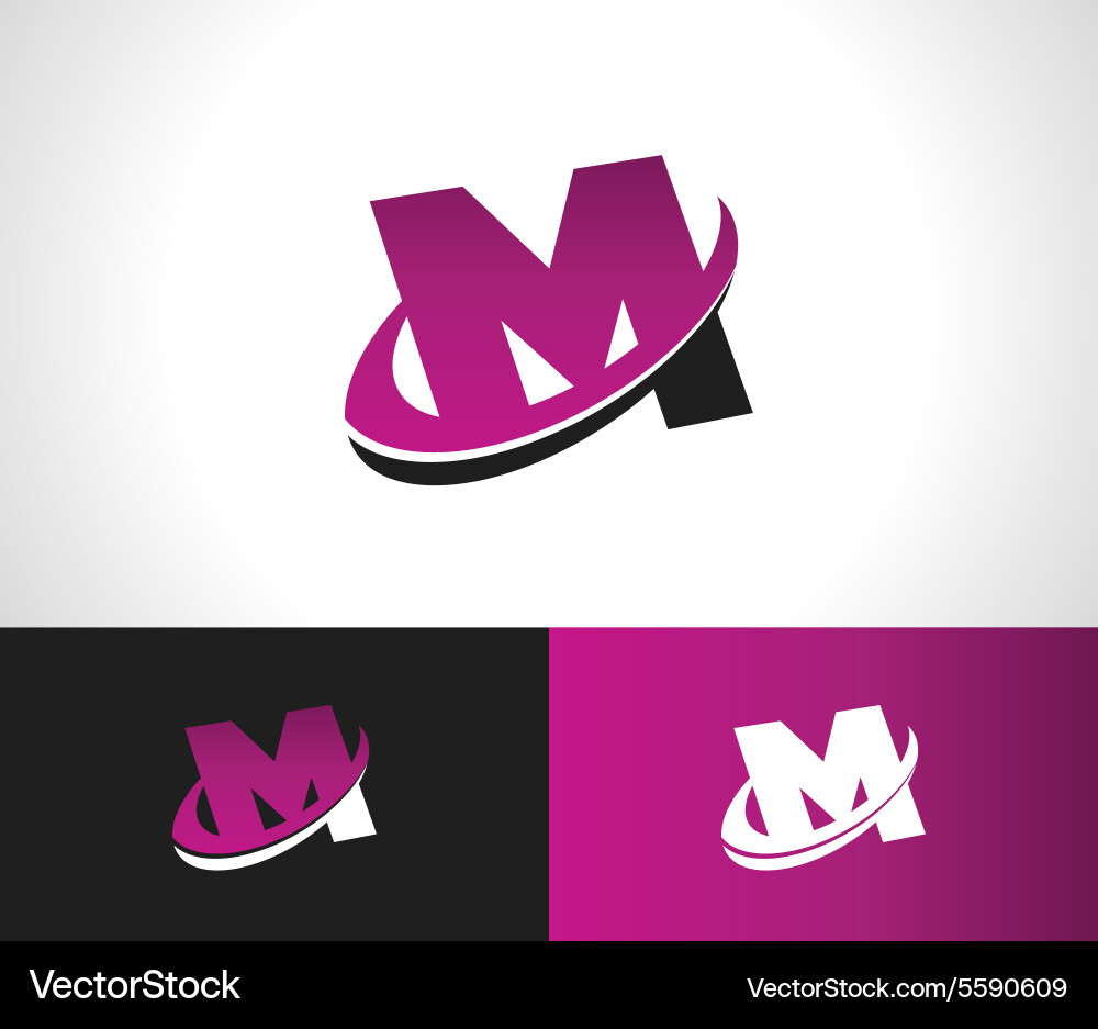 Swoosh M Icon - Letter M Vector Image