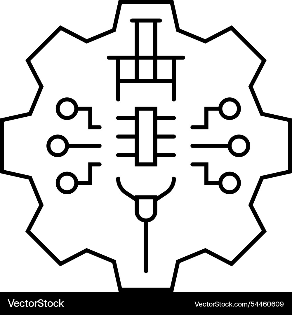Tech junkie enthusiast line icon vector image