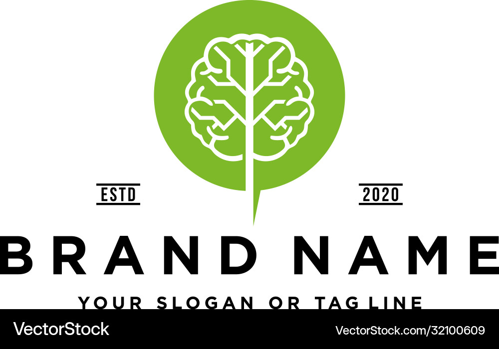 Tree brain tech logo design Vector Image