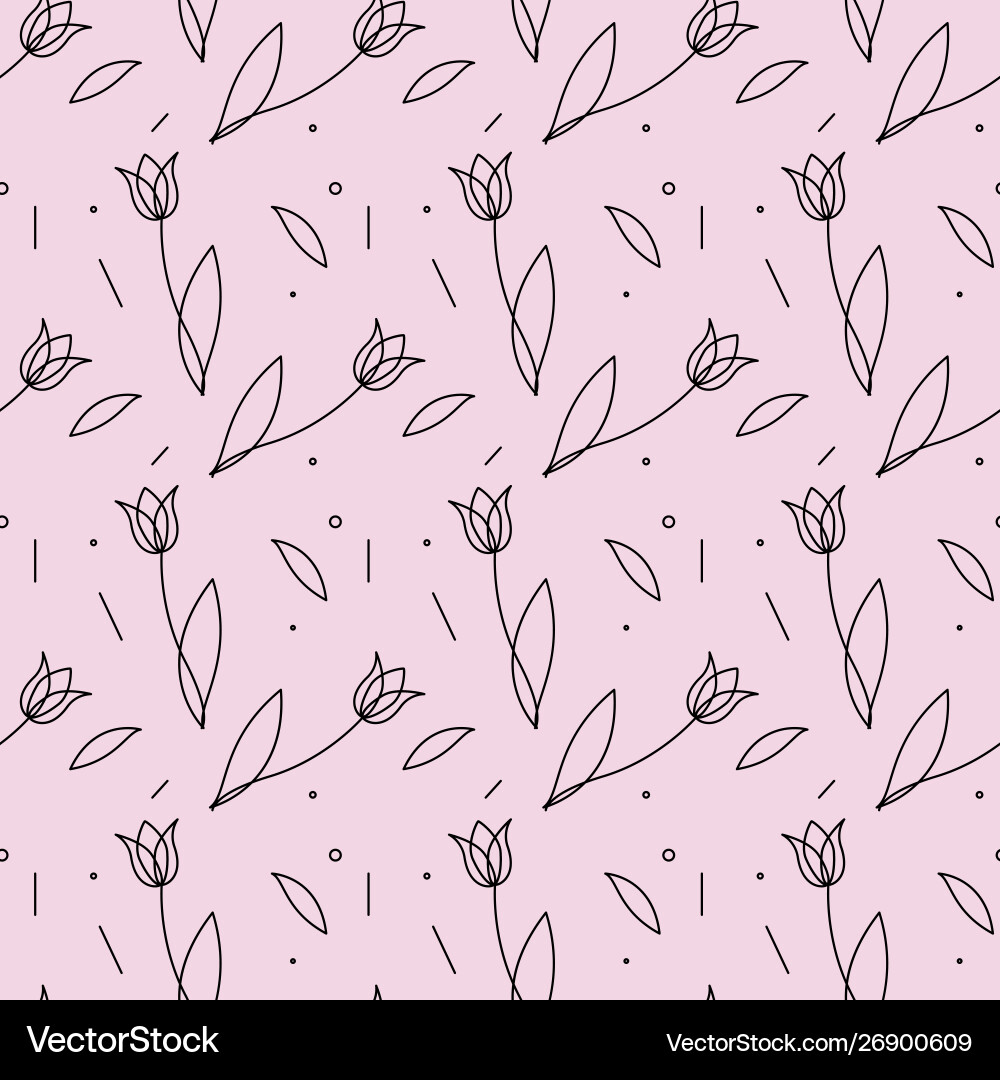 Tulips seamless pattern simple background Tulips seamless pattern simple background vector image