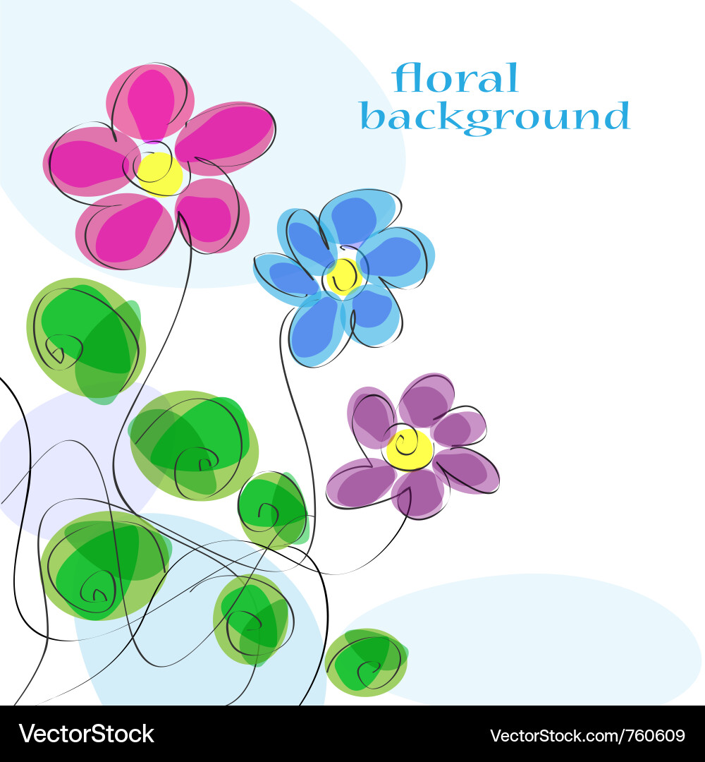 Whimsical Floral Hintergrund vektorbild