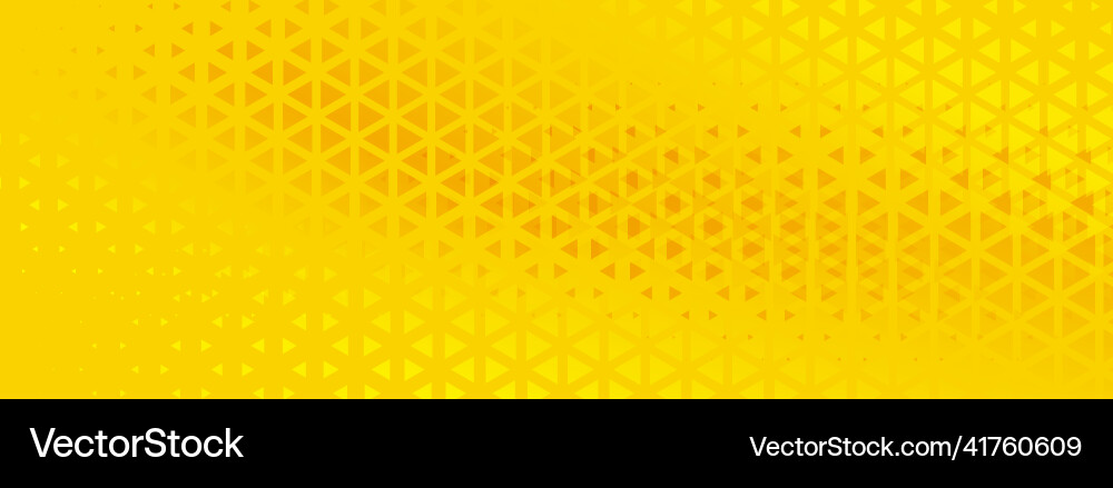 Yellow halftone triangle pattern background vector image