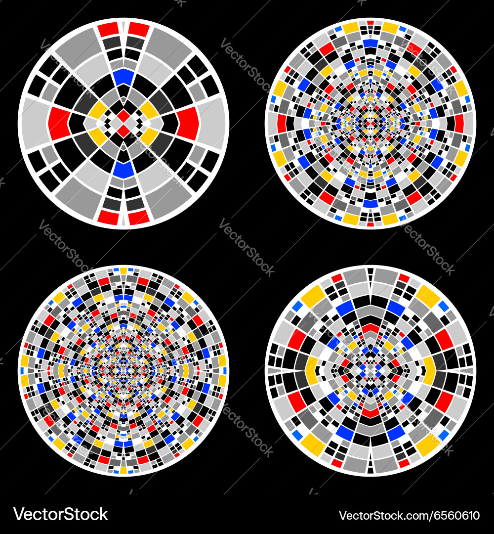 A set of design circle elements vector image