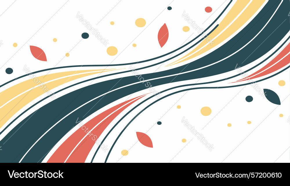 Abstract flowing lines with particles dynamic vector image