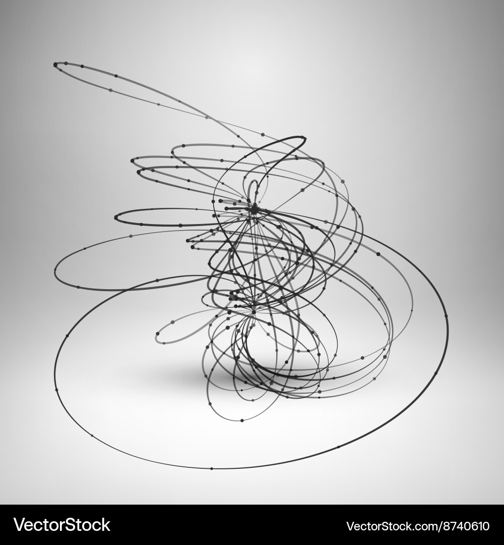 Abstract wire element with connected lines Vector Image