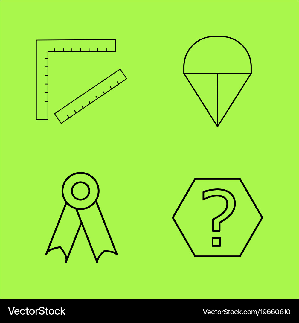 Basic content simple linear outline icon set vector image