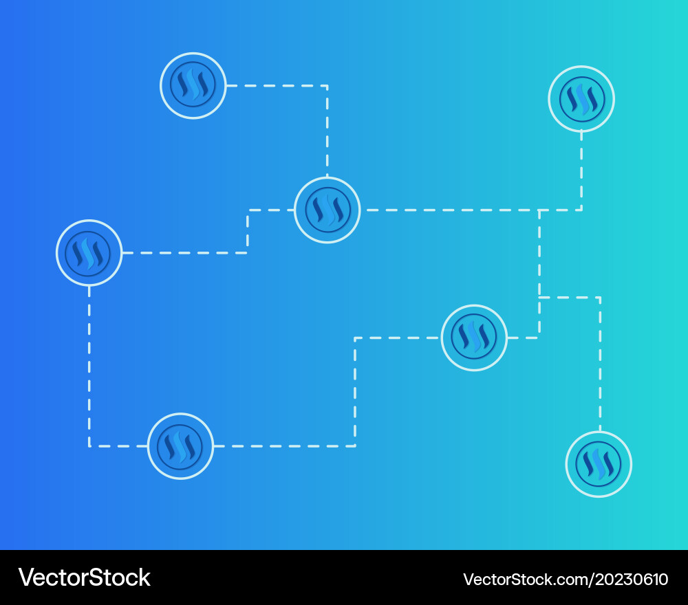 Blockchain steem networking concept background vector image