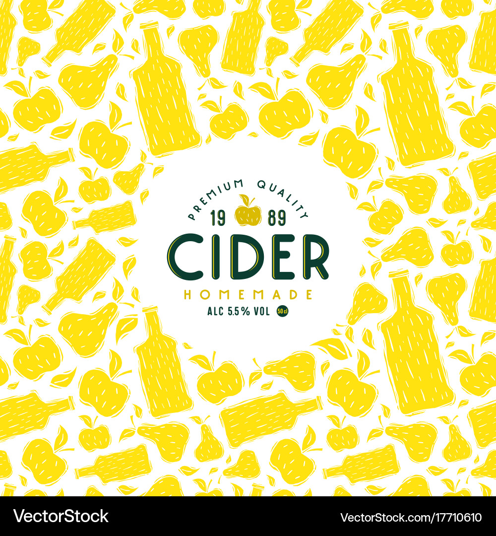 Cider Pattern Label vector image