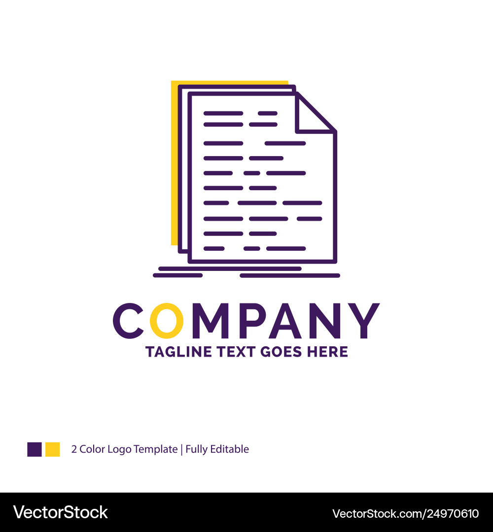 Company name logo design for code coding doc Company name logo design for code coding doc vector image
