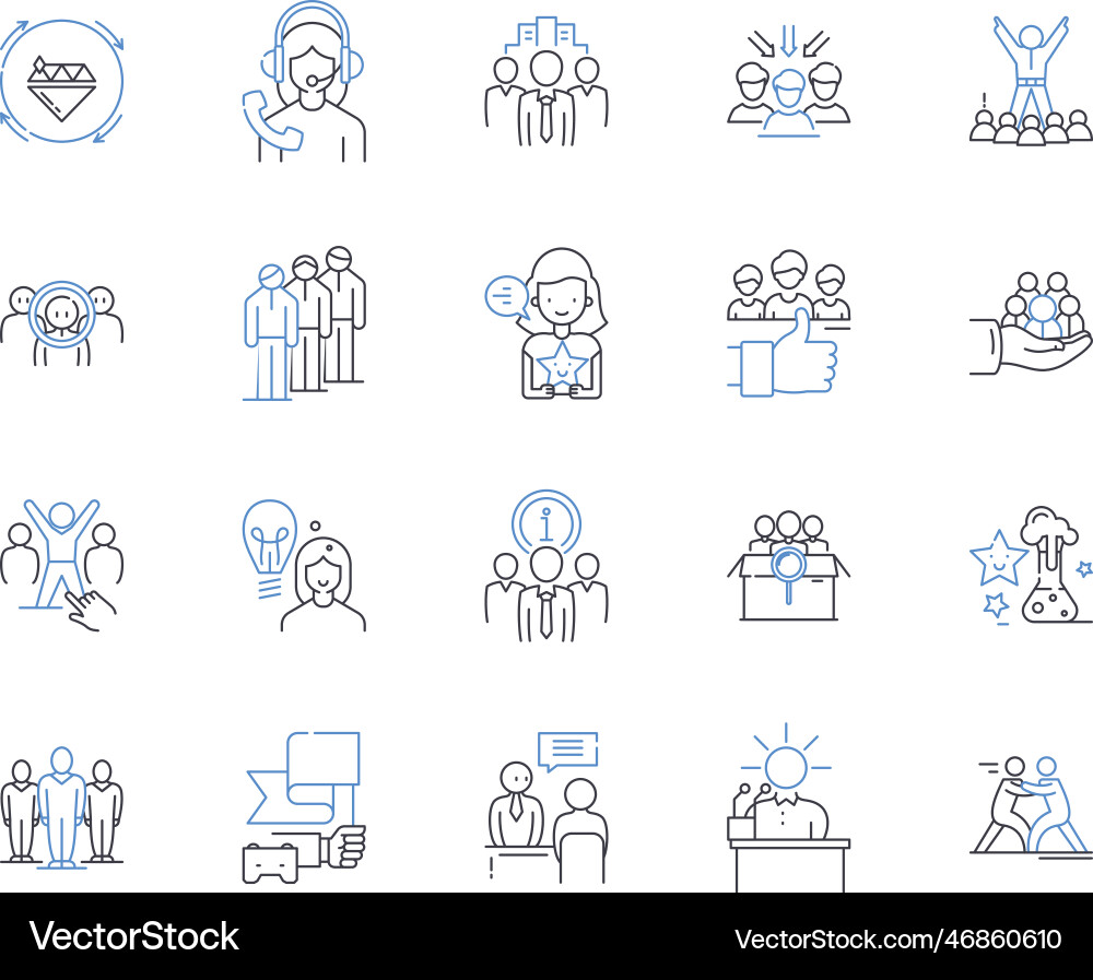 Competency mapping line icons collection skills Competency mapping line icons collection skills Vector Image