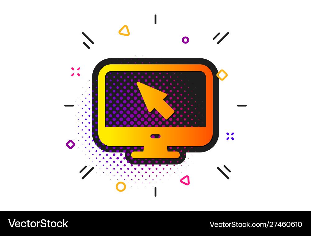 Computer or monitor icon mouse cursor sign Computer or monitor icon mouse cursor sign vector image