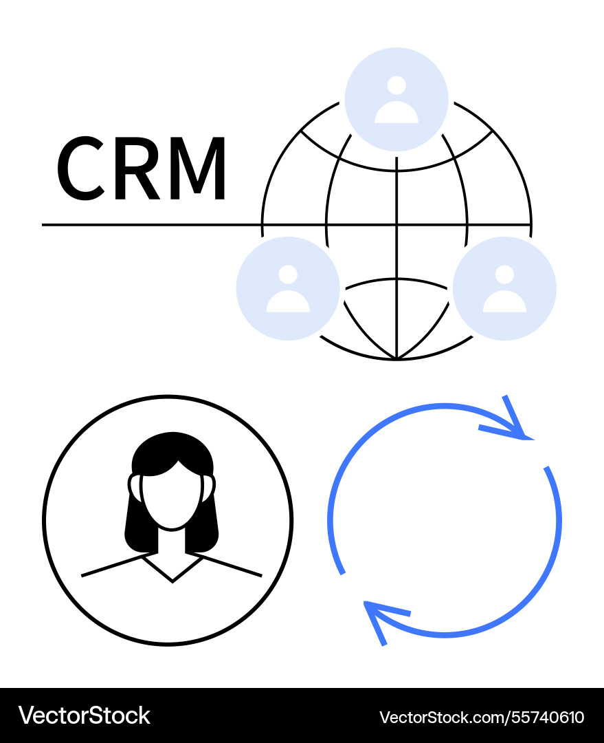 Crm concept with user profiles global network Crm concept with user profiles global network Vector Image