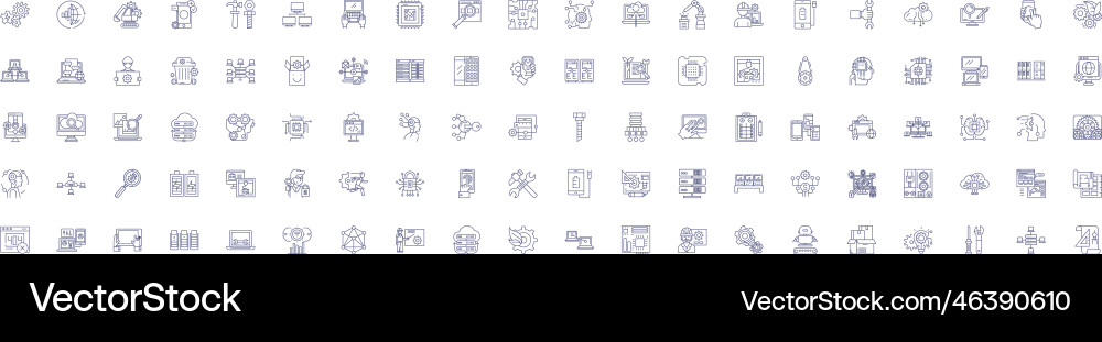 Data line icons signs set design collection Data line icons signs set design collection vector image