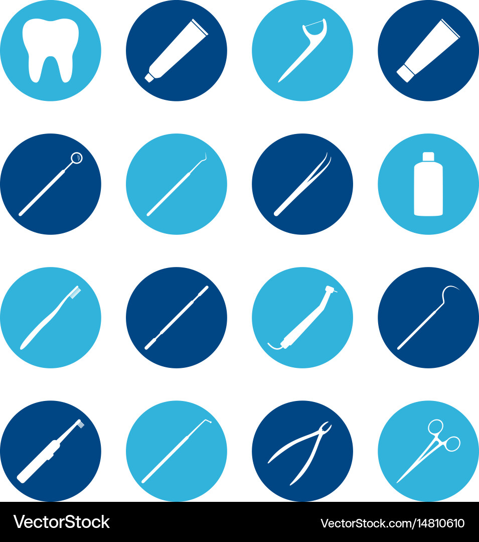 Dental Icon Set Vector Image