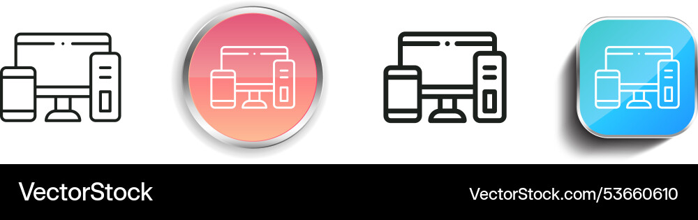 Electronics icon thin linear regular and button vector image