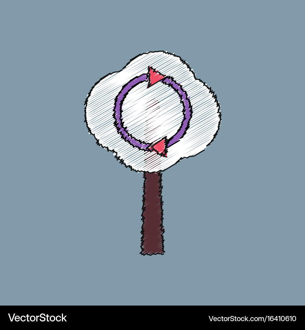 Flat shading style icon tree and air circulation vector image