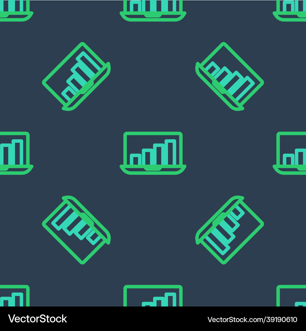 Line laptop with graph chart icon isolated Line laptop with graph chart icon isolated vector image