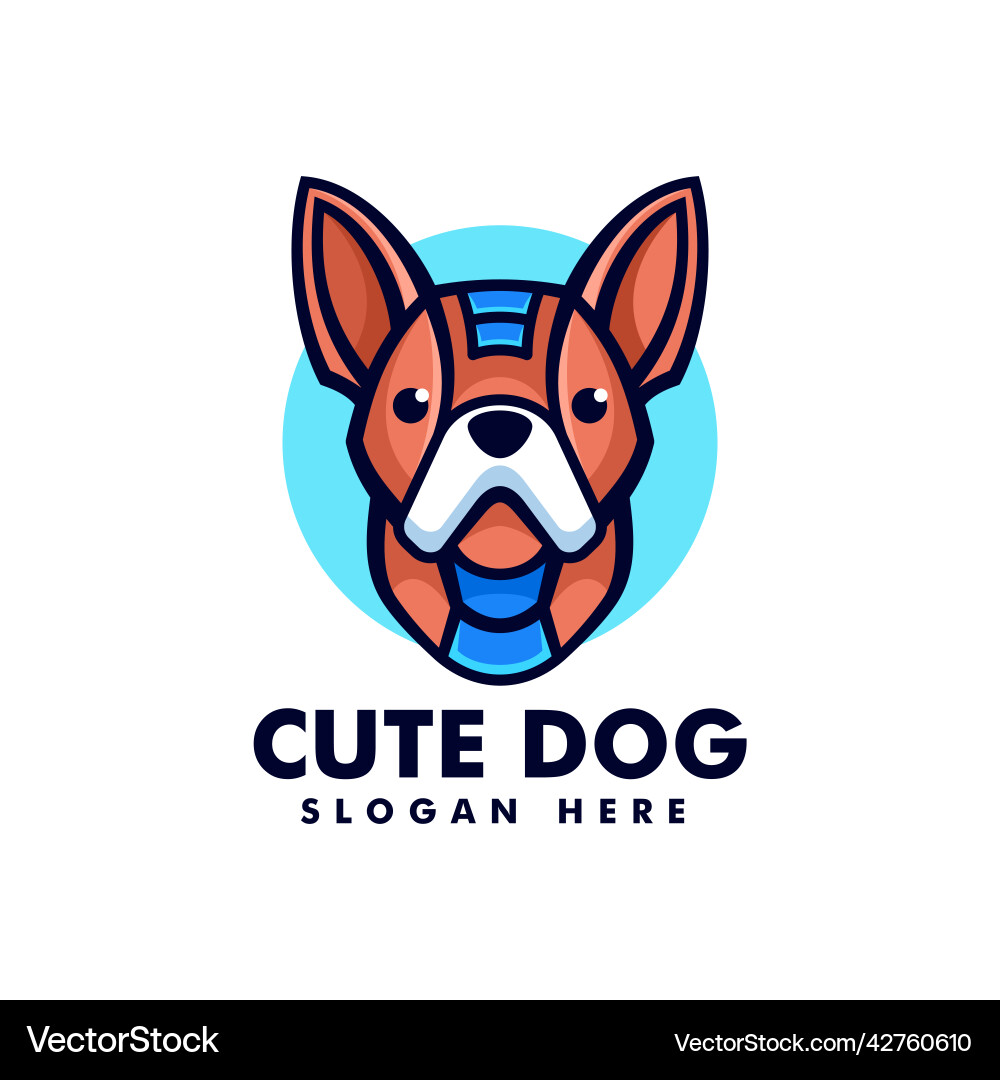 Logo Hund einfache Maskottchen Stil Logo Hund einfache Maskottchen Stil vektorbild