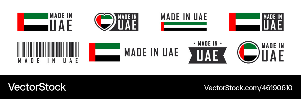 Made in uae logo or labels product emblems vector image