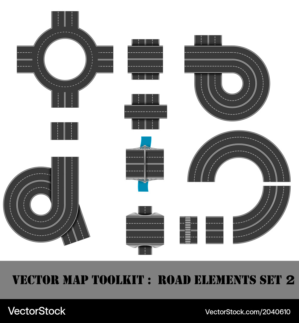 Modern Highway Map Toolkit Vector Image