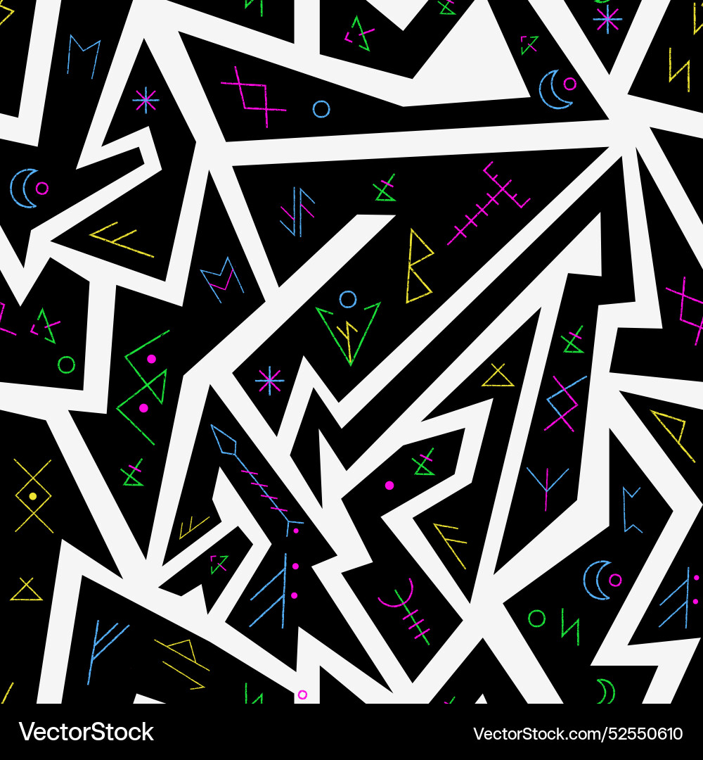 Nordic Neon Runs nahtloses Muster Nordic Neon Runs nahtloses Muster vektorbild