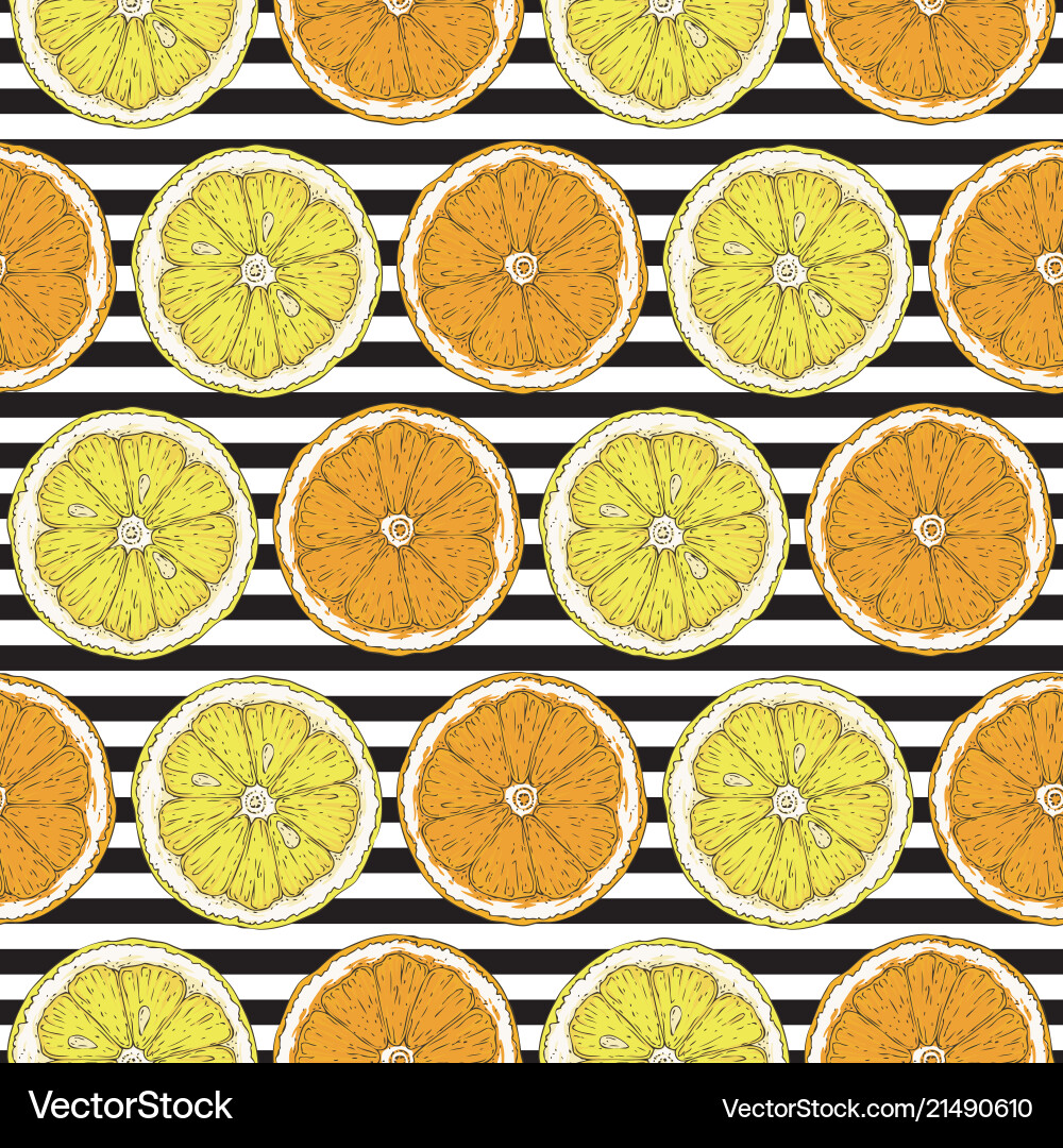 Seamless pattern with lemon and orange slices Seamless pattern with lemon and orange slices Vector Image