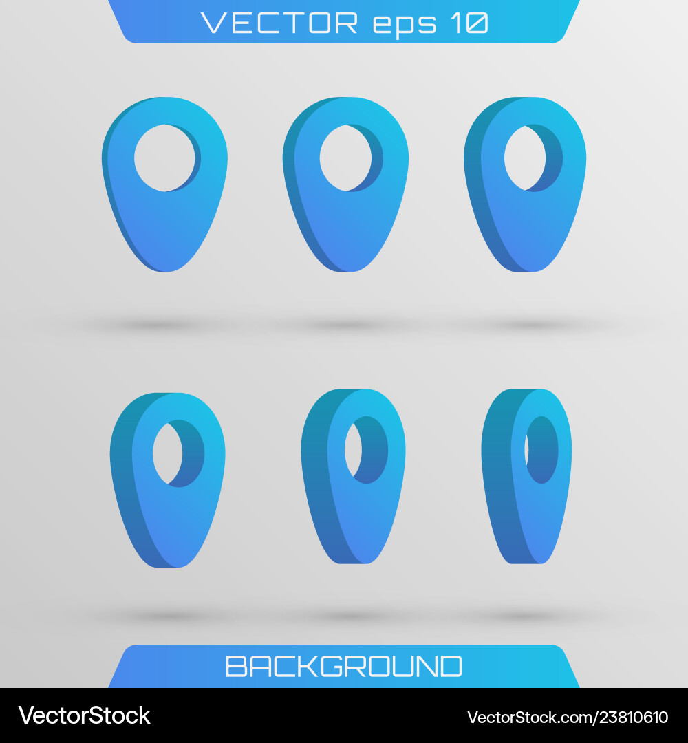 Set of 3d map pointers Set of 3d map pointers vector image