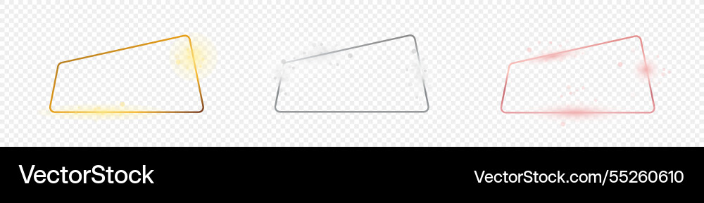 Set of three rounded trapezium frames Set of three rounded trapezium frames vector image