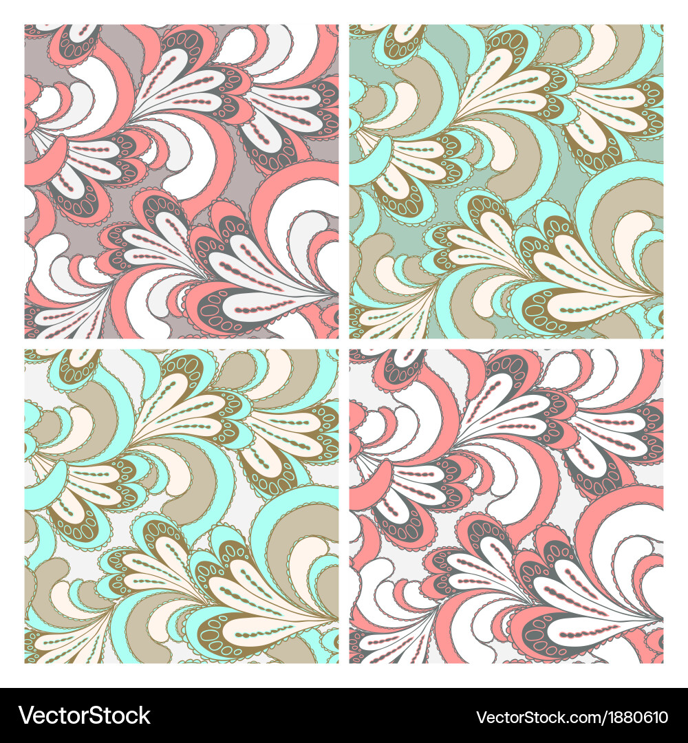 Set seamless patterns vector image