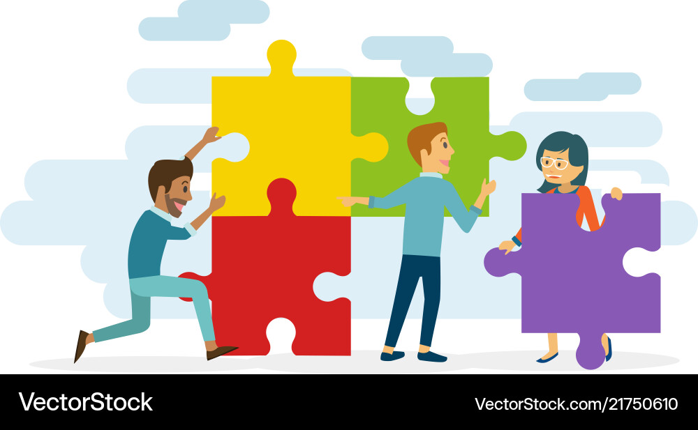 Team Collaboration and Problem Solving vector image